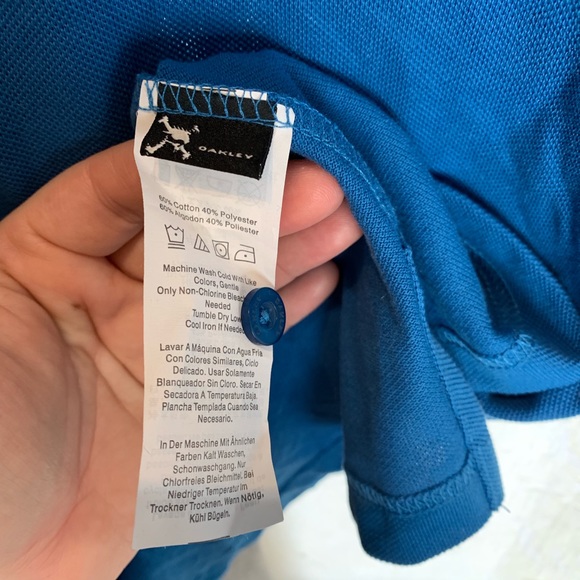 Oakley Blue Golf Polo Back Graphic SZ L - Picture 5 of 5